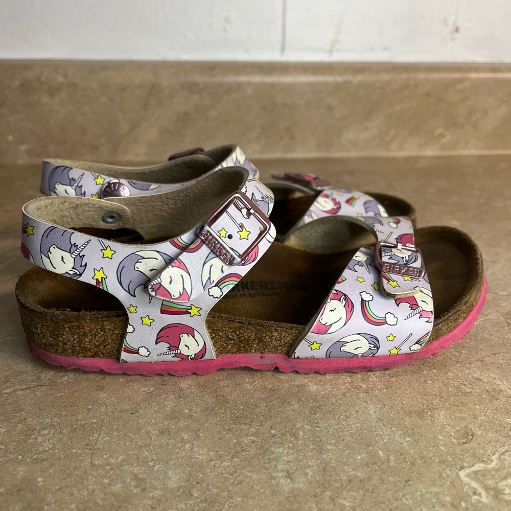 Birkenstock Kids Unicorn Print Pink Sandals
